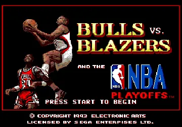 Bulls versus Blazers and the NBA Playoffs (USA, Europe) screen shot title